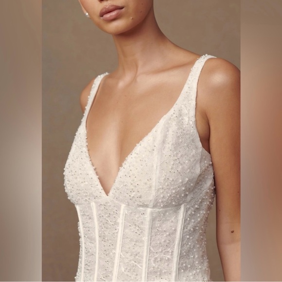 NWT Meshki Pearl beaded bustier top and skirt - Picture 5 of 5